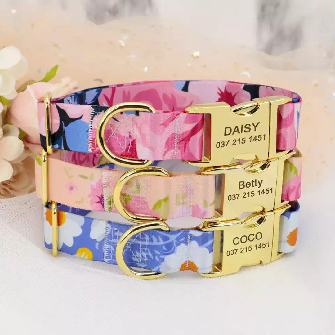 thumbnail image 2 of Personalized Dog Collar With Engraved Name Buckle – Adjustable Nylon, S/M/L, Unbranded 2 of 6