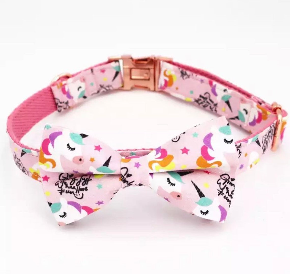 Personalized Dog Collar Bow Xs Dog Collar Girl Female Dog Etsy
