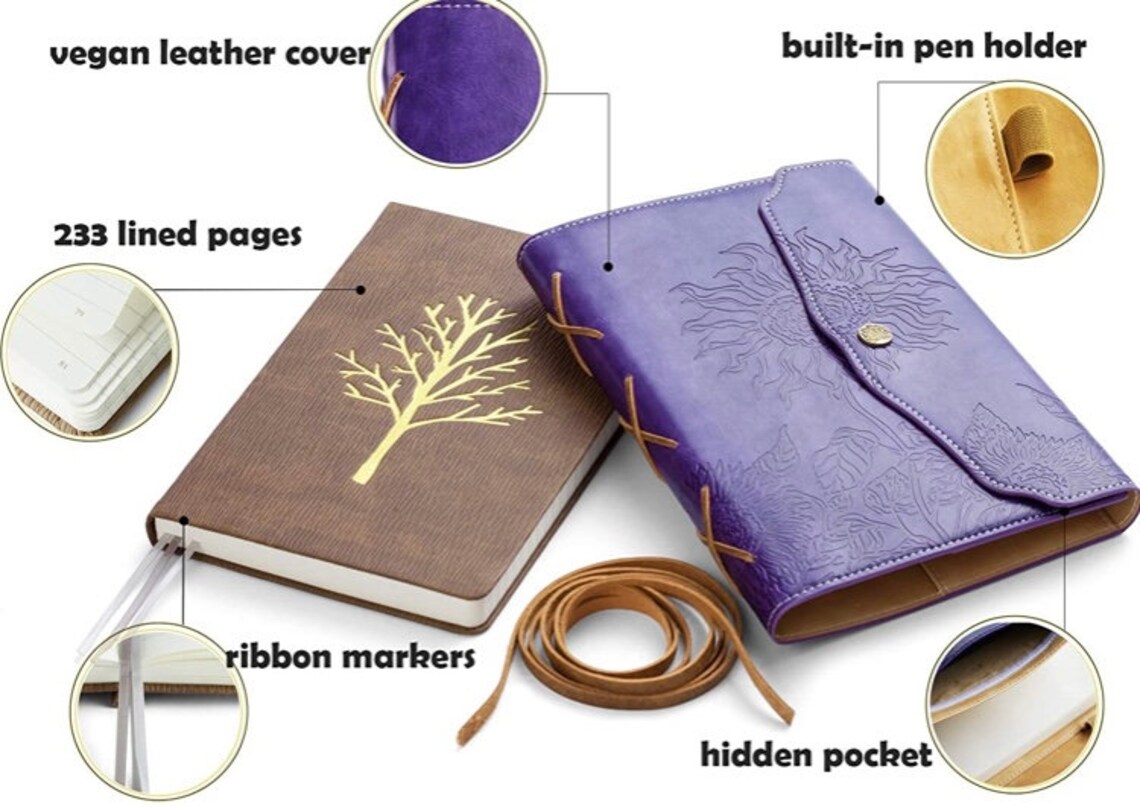 Purple Journal for Women Beautiful Journals to Write in Faux Etsy