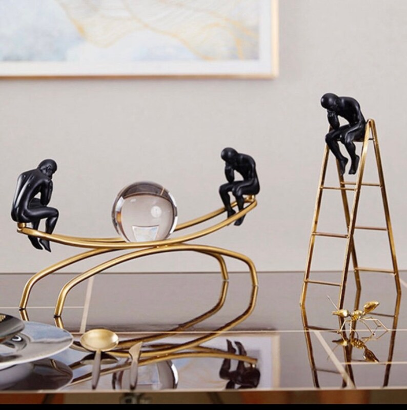 Nordic Creative Thinking Rodin Figurine Miniature Model Modern Art Figurine Ornament Home Decoration Accessories Room Decor Set decoration