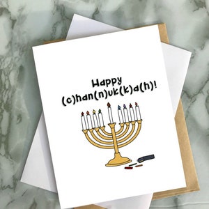 Glückliche Channukah-Karte, Chanukka, jüdisch, Feiertag, Menorah, lustig, Grußkarte, wünscht