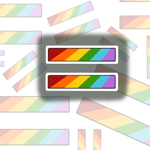 Equal Sign Sticker, Laptop Sticker, Water-bottle Sticker, Waterproof, Digital Art, LGBTQ, Rainbow, Pride