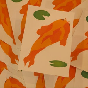 koi fish lily pad sticker set