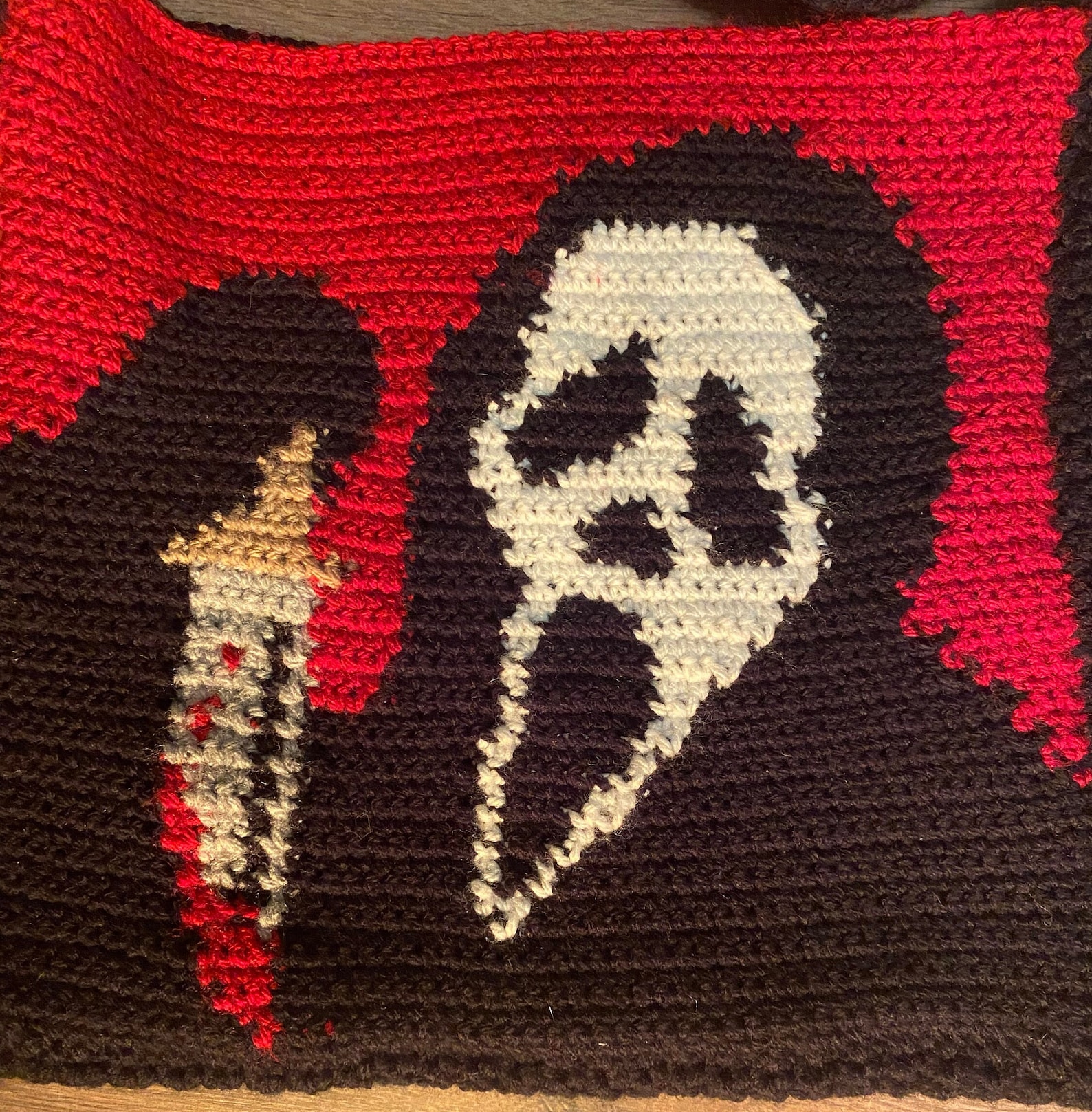 Ghostface Crochet Tapestry Pattern tote Bag Etsy