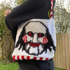 Billy the Puppet (Saw) Crochet Tapestry Pattern (Tote Bag)