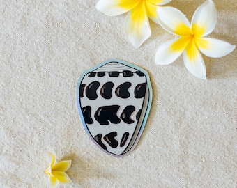 HEBREW CONE SHELL sticker, holographic waterproof