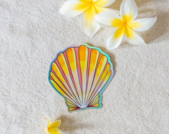 SUNRISE SHELL sticker, holographic waterproof