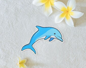 Sparkly Dolphin Sticker, Waterproof Vinyl Decal