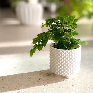 Modern Planter &quot;Prismatic&quot; Off White Finish