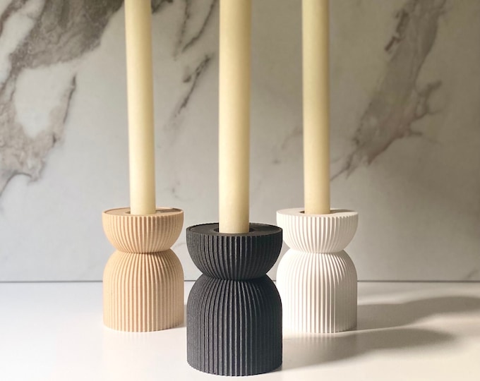 Candlestick Holder "BOWL" Black Wood Finish