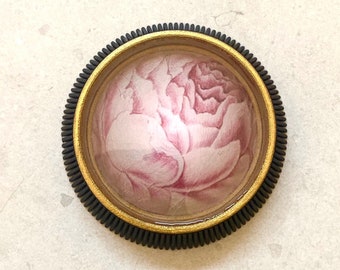 Vintage Flower Print Wall Resin Art "Rose