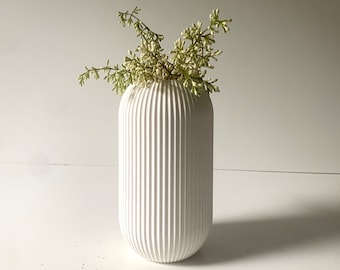 Tall “Bowl Vase” Off White Finish