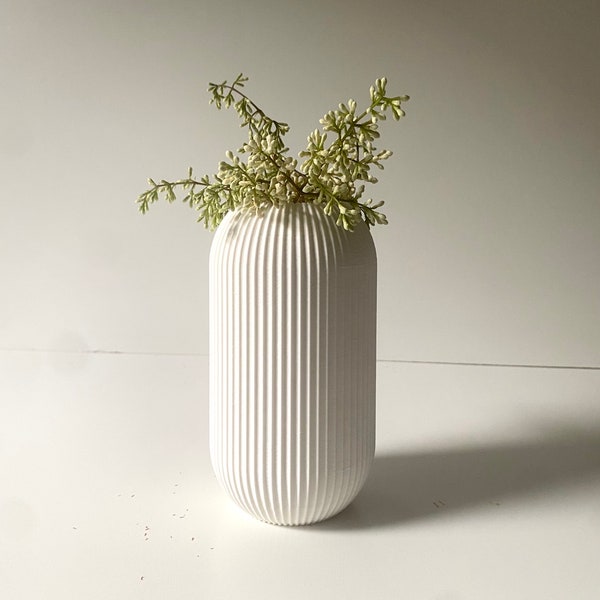 Tall “Bowl Vase” White Sheen Finish