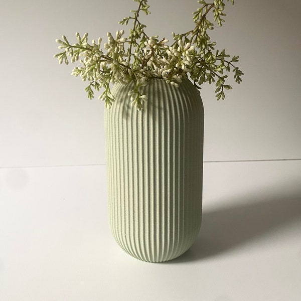 Tall “Bowl Vase” Pastel Green Matte Finish Mid Century Modern