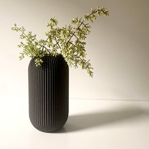 Tall “Bowl Vase” Black Wood Matte Finish