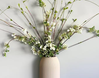 Classic Wall Vase "Ridged Bowl" in Oatmeal Finish