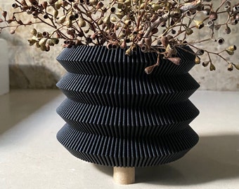 Japanese "PAGODA BLACK" Planter Black Wood Finish