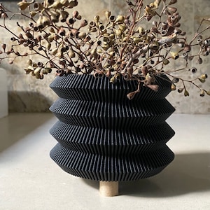 Japanese "PAGODA BLACK" Planter Black Wood Finish