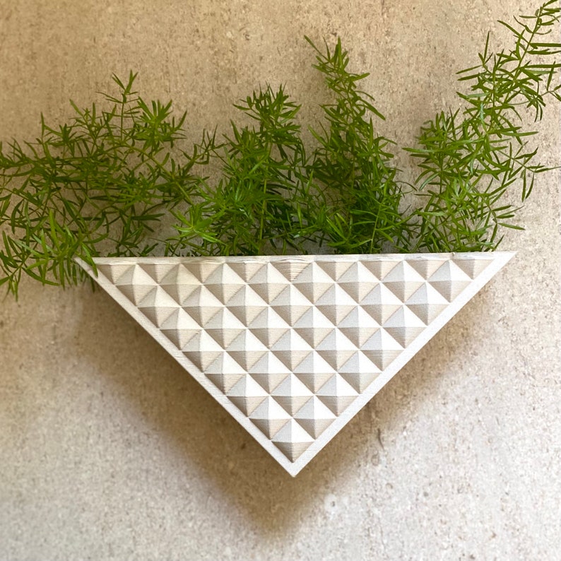 Triangular Planter Layout Modern Triangle Set of 3 Wall Planter Matte Oatmeal Finish - Etsy