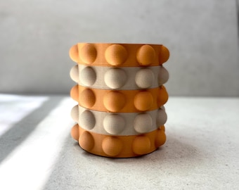 Stacking "Dots Coaster"  Orange Matte Finish