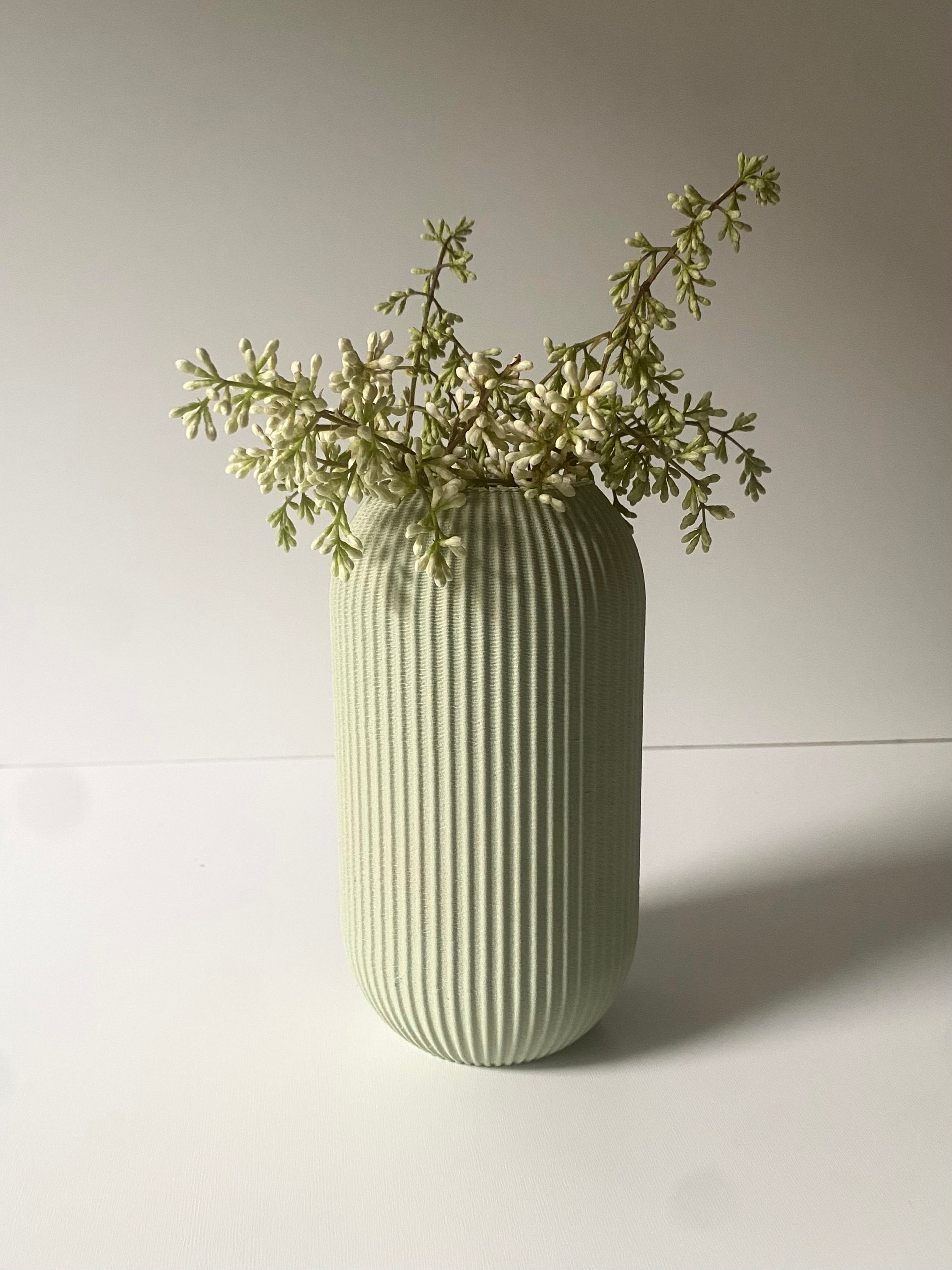 Große Bowl Vase Pastell Grün Mattes Finish Mid Century Modern