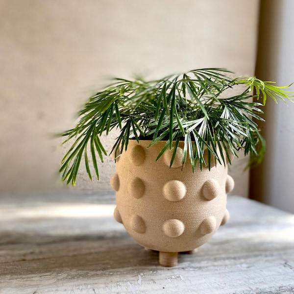 Wood Planter Mid Century Modern "DOTS"