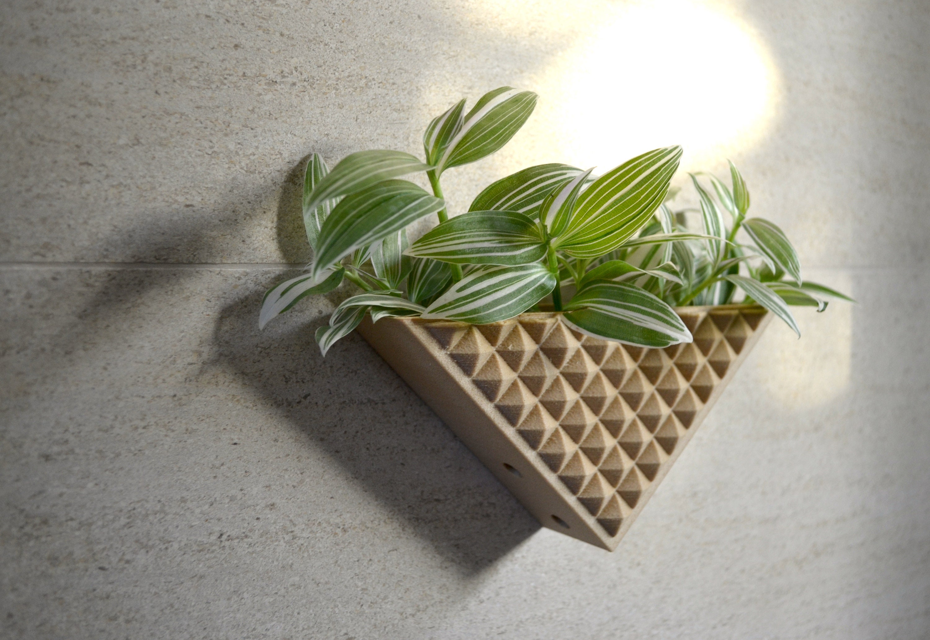 Boho Wall Triangle Planter PRISMATIC in Wood Etsy