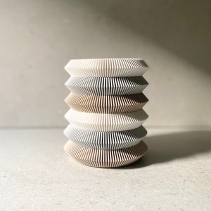 Gift: Set of 4 Stacking PAGODA COASTER Oatmeal Matte Finish image 7