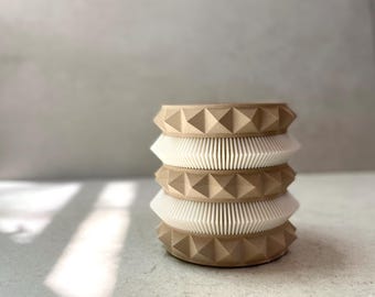 Stacking "Prismatic Coaster"  Oatmeal Matte Finish