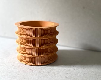 Stacking "CURVY COASTER" Orange Matte Finish Mid Century Modern