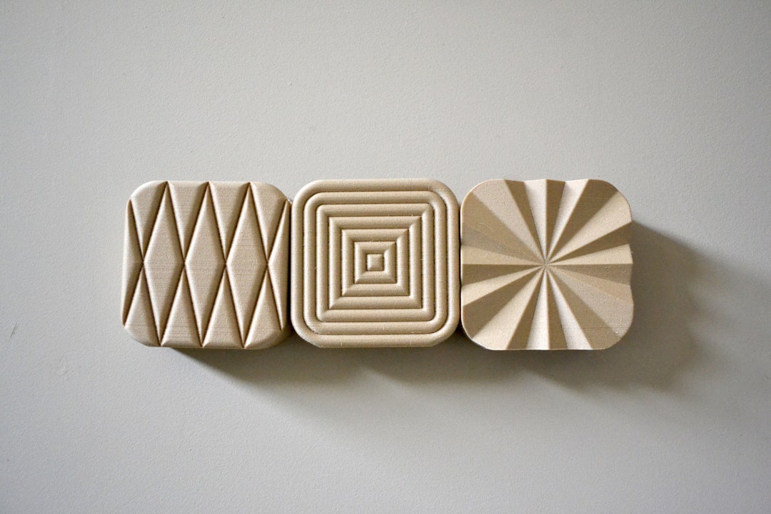 Set of 3 Square Wall Planters Natural Wood Finish Etsy