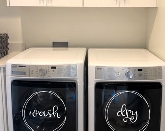 Wash and Dry Laundry Room Decals: Washer/Dryer Wall Art