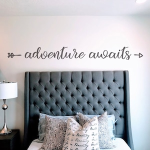 Adventure Awaits Wall Decal  | Decal Kid Bedroom | Nursery | Bedroom Wall Art | Large Decal | New Year | Trailer | Camping BC931