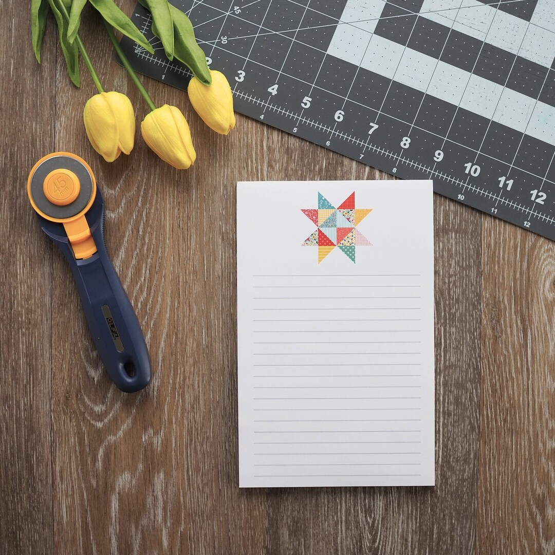DISCONTINUED Quilt Star Lined Notepad 8.5x5.5 - Etsy
