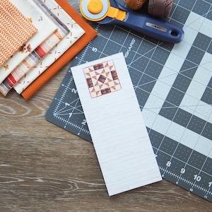 Quilter Notepad Wood Barn Quilt Block with Magnet Quilt Retreat Gift