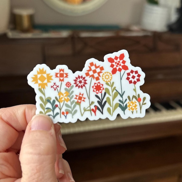 Quilter Sticker Quilter's Garden Quilt Blocks