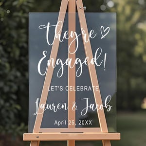 They&#39;re Engaged Sign, Engagement Party Welcome Sign, Custom Welcome Sign for Engagement Announcement, Large Event Signage, Wedding Decor