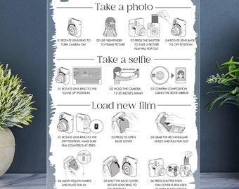 Polaroid Guest Book Sign, Instax Mini 12 Instructions Sign, Photo Guest Book Sign, How to Take a Photo Sign, Wedding Guest Book Sign Acrylic