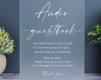 Audio Guestbook Sign, Telephone Guest Book, Wedding Guestbook Alternative, Modern Minimalist Wedding Sign, Pick up the Phone Leave a Message