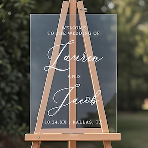 Acrylic Wedding Sign, Wedding Welcome Sign, Personalized Wedding Signs, Reception Signage, Modern Welcome Sign, Welcome to the Wedding