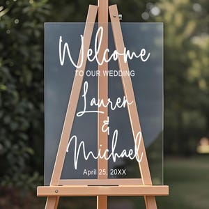Personalized Wedding Welcome Sign, Large Acrylic Wedding Welcome Sign, Wedding Reception Sign, Modern Minimalist Wedding Decor