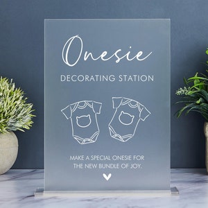 Onesie Decorating Station, Decorate a Baby Outfit Sign, Minimalist Baby Shower Activity, Baby Shower Game Sign, Special Onesie Sign