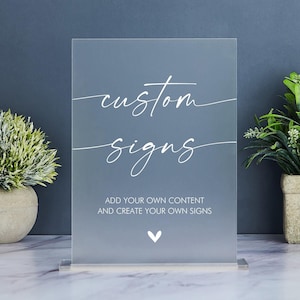 Customizable Acrylic Wedding Sign, Create Your Own Sign, Fully Editable Sign, Minimalist Wedding Sign, Wedding Signage, Boho Wedding Signs