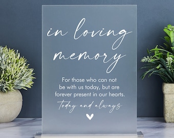 In Loving Memory Sign, Remembrance Wedding Sign, Loving Memory Wedding Sign, Wedding Memorial Sign, Forever in Our Hearts, Memory Table Sign