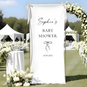 Willkommensschild für die Babyparty, Babypartyschild aus Stoff