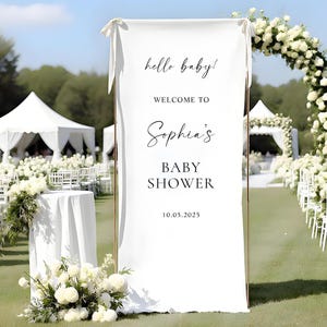 Benutzerdefiniertes Babypartyschild, Babyparty-Willkommensschild, personalisiertes Stoff-Babypartyschild, Willkommensschild für Babyparty, Oh-Baby-Willkommensschild