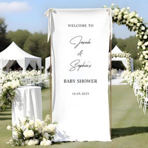 Baby Shower Willkommensschild, personalisiertes Stoff-Babypartyschild, Willkommensschild für Babyparty, individuelles Babyparty-Dekor, Oh-Baby-Willkommensschild