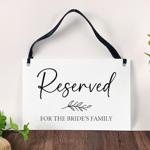 Reserved Row Sign, Wedding Reserved Sign, Wedding Reception Sign, Reserved Table Sign, Reserved Chair Signs, Reserved Seat Sign, Acrylic