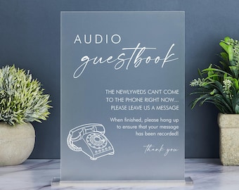 Audio Guestbook Sign, Telephone Guest Book Sign, Modern Minimalist Wedding, Phone Message Guest Book, Pick up the Phone, Leave a Message