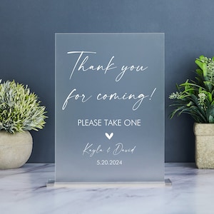 Hochzeit Bevorzugungen Schilder, Geschenke Tischschilder, moderne minimalistische Hochzeitsschilder, einfache Gunsttischschilder, danke für dein Kommen, bitte nimm eins